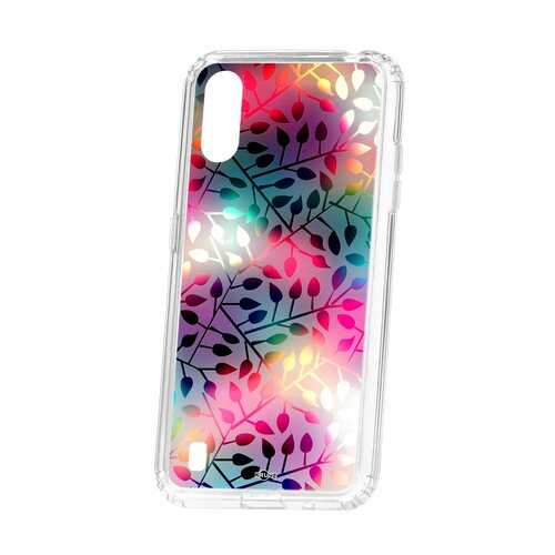 Чехол Kruche Samsung Galaxy A01/A015 Print Цветные листья в Аврора