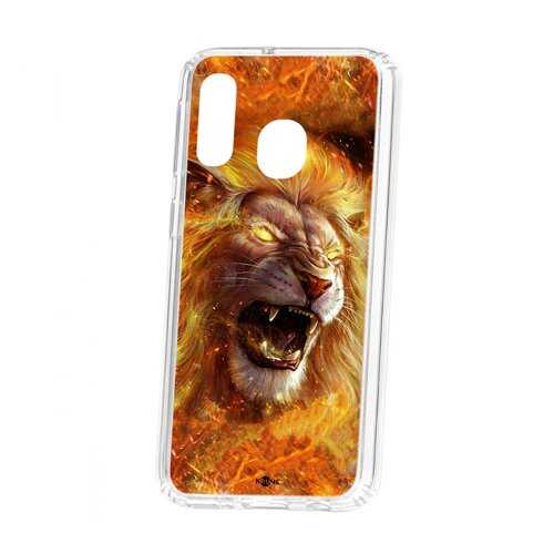 Чехол Kruche Samsung Galaxy A40 2019 Print Лев в Аврора