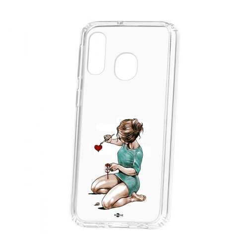 Чехол Kruche Samsung Galaxy A40 2019 Print Рисуя любовь в Аврора