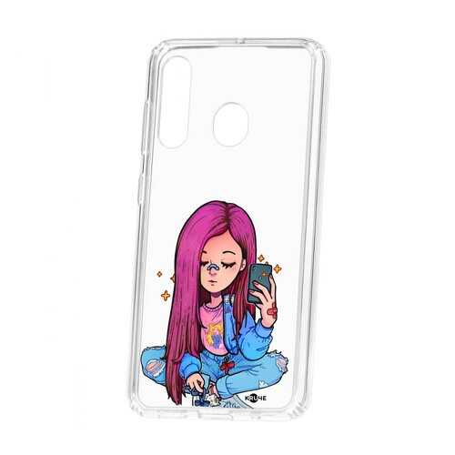 Чехол Kruche Samsung Galaxy A60 Print Pink Hair в Аврора