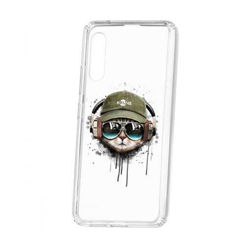 Чехол Kruche Samsung Galaxy A90 5G Print Кот в наушниках в Аврора