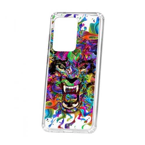 Чехол Kruche Samsung Galaxy S20 Ultra Print Colored beast в Аврора