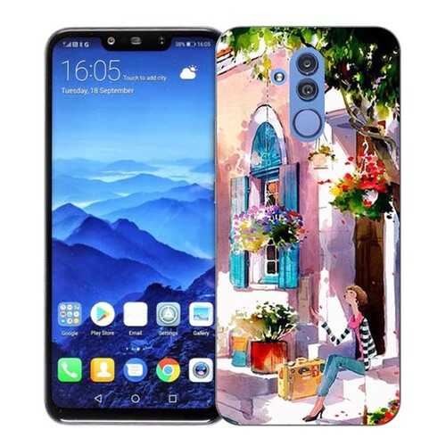 Чехол RE:PA для Huawei Mate 20 Lite с принтом Девочка на цветущей улочке в Аврора