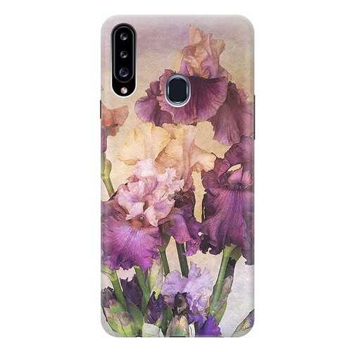 Чехол RE:PA для Samsung Galaxy A20s с принтом Фиолетовые цветы в Аврора