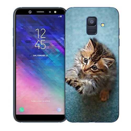 Чехол RE:PA для Samsung Galaxy A6 (2018) A600FN с принтом Котёнок на голубом в Аврора