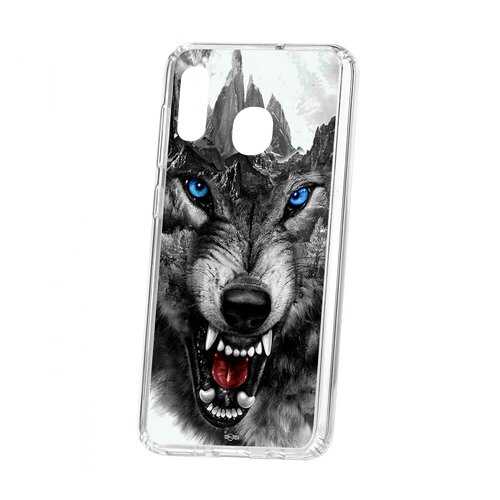 Чехол Samsung Galaxy A20 2019 Kruche Print Волк в Аврора
