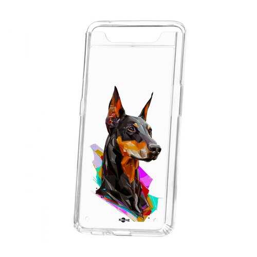 Чехол Samsung Galaxy A80 Kruche Print Доберман в Аврора