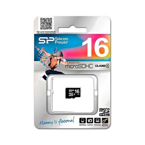 Флеш карта microSD 16GB Silicon Power microSDHC Class 4 в Аврора