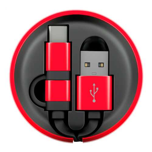 Кабель InterStep MicroUSB+TypeC USB 0,9м Black/Red в Аврора