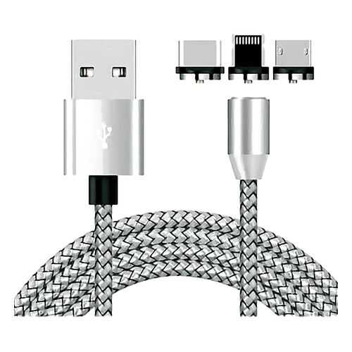 Кабель магнитный ZIBELINO с подсветкой USB-USB Type-C/Lightning/microUSB (3в1) 1м в Аврора