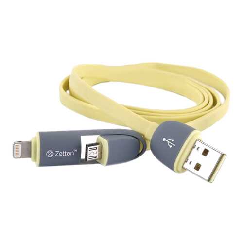Кабель Zetton Lightning 1м Yellow (ZTLSUSB2IN1BY) в Аврора