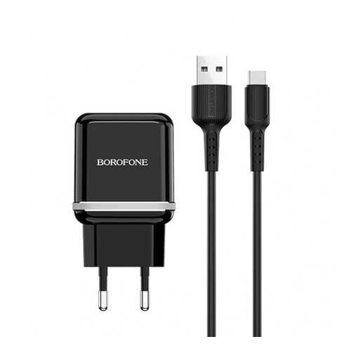 Сетевое зарядное устройство Borofone BA25A 2USB 2.4A Black в Аврора