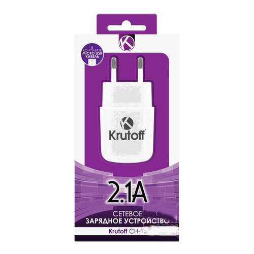 Сетевое зарядное устройство Krutoff CH-02 1 USB 2,1A White в Аврора