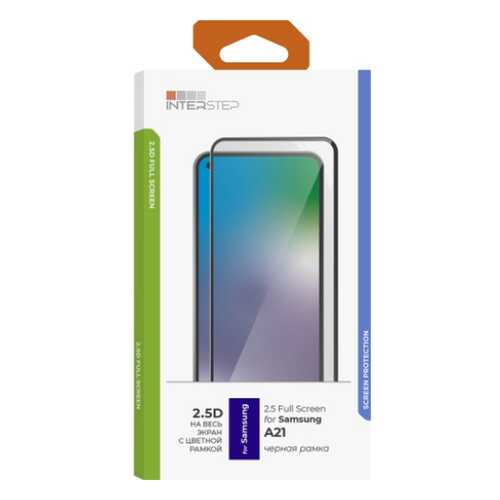 Защитное стекло для смартфона InterStep 2.5D для Galaxy A21, Black в Аврора