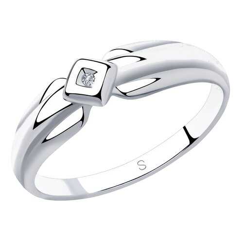 Кольцо женское SOKOLOV из серебра с бриллиантом 87010027 р.17.5 в Аврора