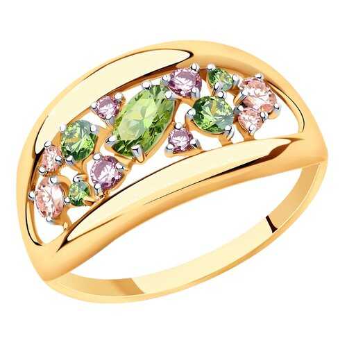 Кольцо женское SOKOLOV из золота с фианитами Swarovski 81010469 р.20 в Аврора