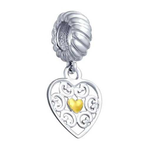Серебряная подвеска-шарм «Ажурное сердце» SOKOLOV 94031887 в Аврора