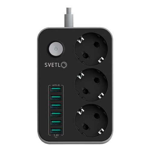 Сетевой фильтр Svetl CL-3631B, 3 розетки, 1,6 м, Black в Аврора