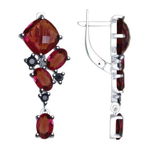 Серьги SOKOLOV из серебра с кристаллами Swarovski и фианитами 94023043 в Аврора