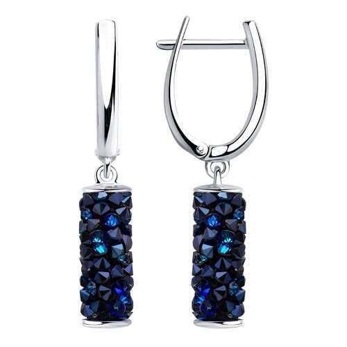 Серьги SOKOLOV из серебра с синими кристаллами Swarovski 94023183 в Аврора
